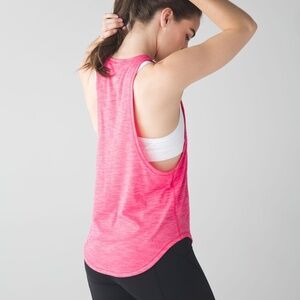 Lululemon Sweat Date Tank Heathered Boom Juice split back long length Size 6/8